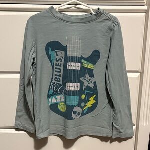 Tea Collection Blue Guitar Graphic Long Sleeve Tee size 6